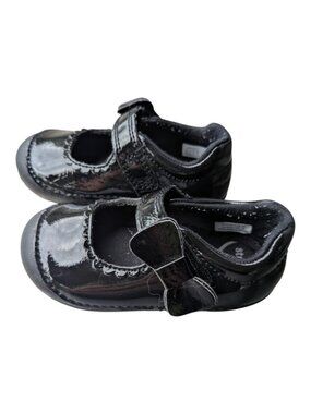 Stride Rite Baby Girls Makayla Black Patent Leather Shoes Size 5.5